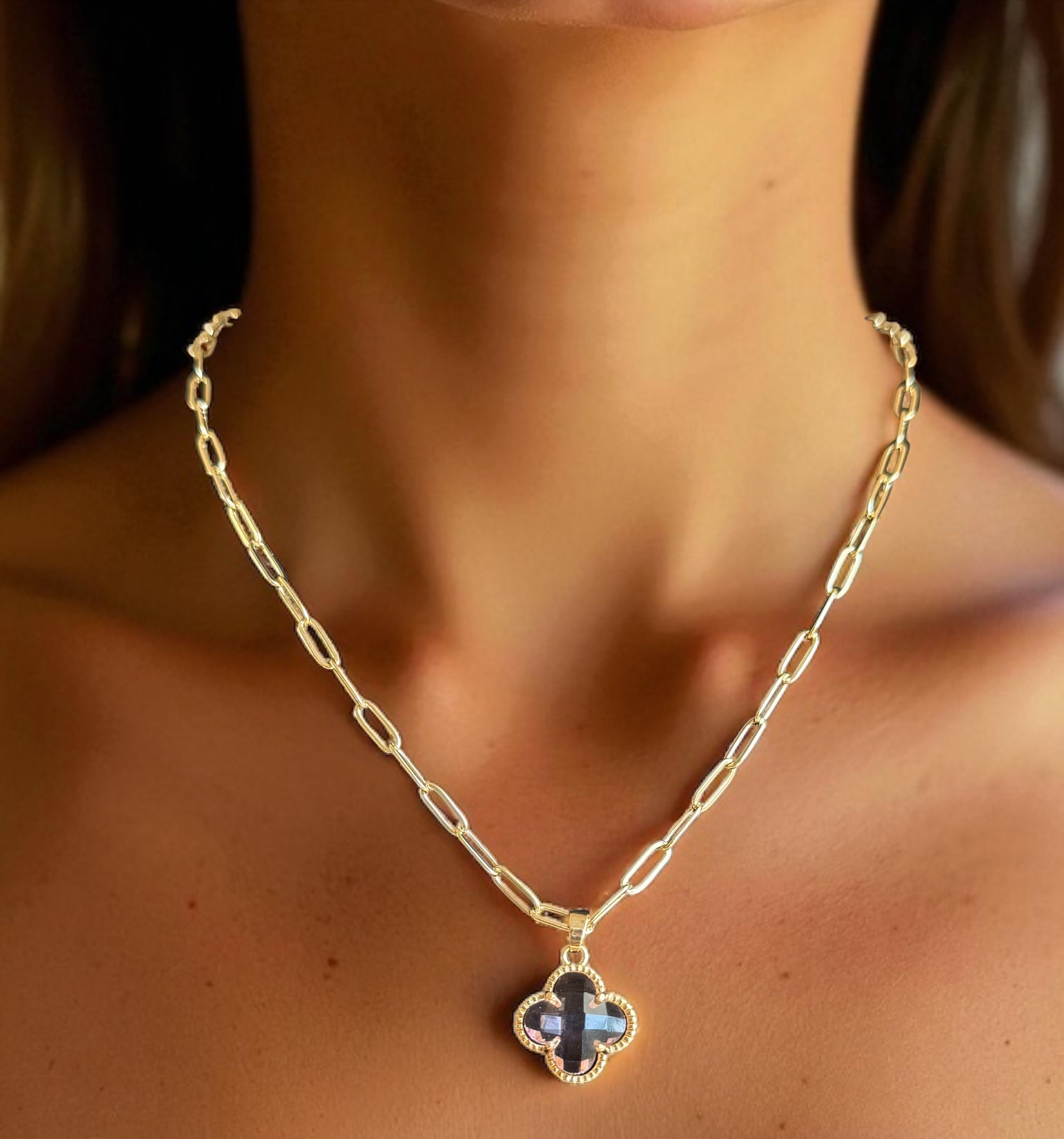 Lucky Clover Paperclip Necklace